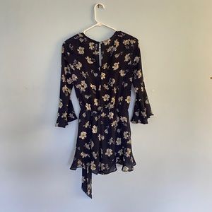 Forever 21 Navy Floral Lilies Romper